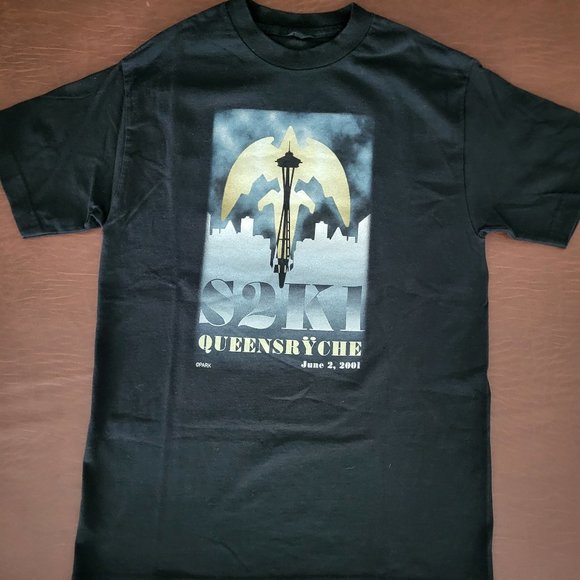Vintage Queensryche June 2 2001 "S2K1" Tour Double Sided T Shirt ~Men's Medium - Picture 1 of 6